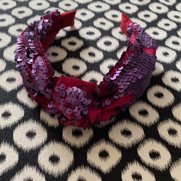NEW ANTHROPOLOGIE Velvetina Sequined Knot Headband - Picture 1 of 3